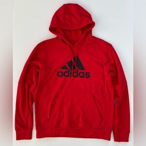 Adidas Men's Red Black Hoodie Sporty Athletic Size Medium